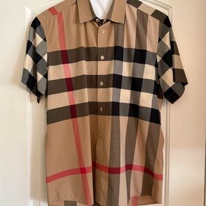 Burberry Men's Large Check Button Up Shirt